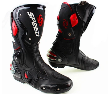 

New fashion leather motorcycle boots Pro Biker SPEED Racing Boots Motocross Boots drop resistance