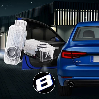 

2pcs LED Door Light For Audi Q2 Q3 Q5 Q7 A1 A3 A5 A7 A6 C6 A4 B8 A8 TT RS S8 Badge LED Logo Car Door Light Logo Projector Lamp