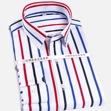 Роскошная мужская деловая рубашка размера плюс 3XL из хлопка, легкая в уходе Новая модная офисная однотонная/полосатая деловая умная Повседневная рубашка