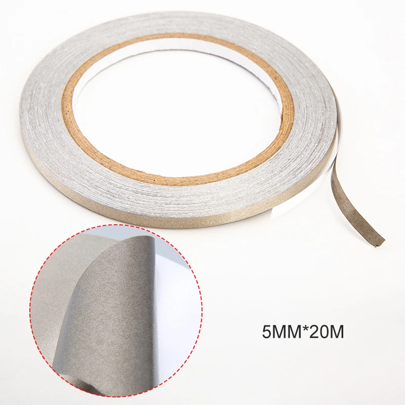 New 1x 5mm* 20 meters Conductive Fabric Tape Single Adhesive EMI shield Electromagnetic Field Shielding Fabrics | Обустройство дома