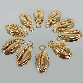 

17*8MM 20pcs Alloy Gold Plated Round Shell Ocean Charm Hollow Out Pendant Handmade Metal Charm for Earring Jewelry Making