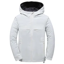 Мужская ветрозащитная куртка с капюшоном на 91% белом утином пуху, красивый и теплый пуховик, мужская зимняя куртка-пуховик