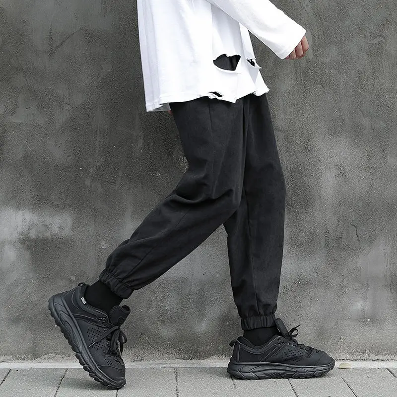 

Men's pants 2020 autumn new slim solid color corset pants nine minutes long pants casual personality youth men's wear