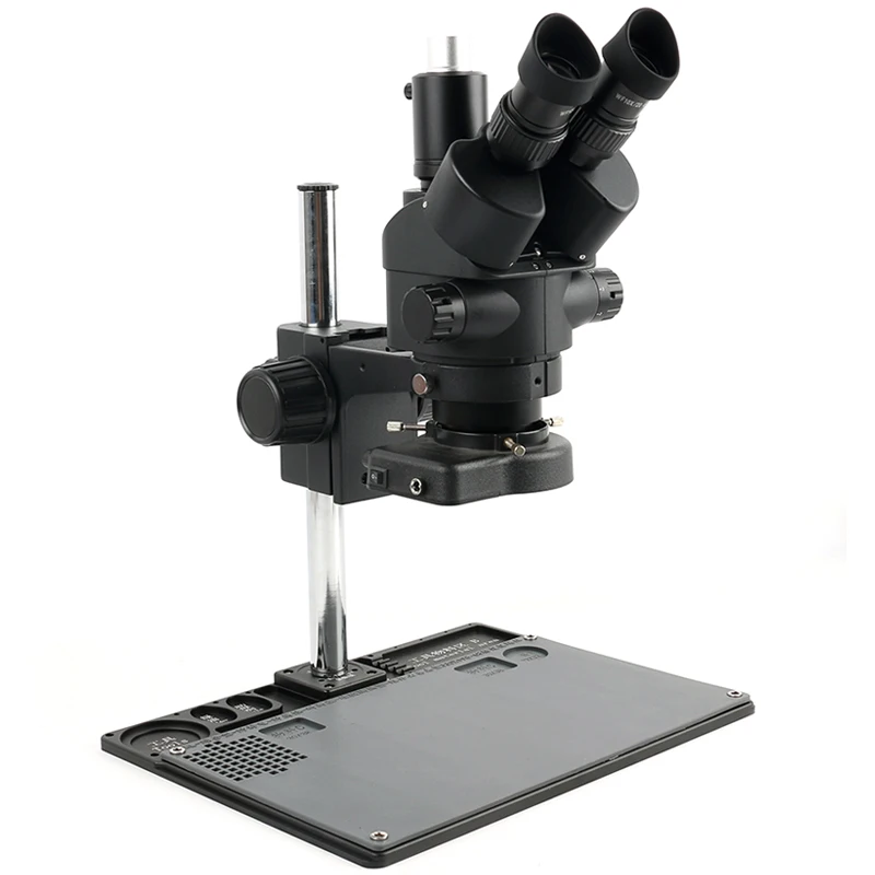

Industrial 7X - 45X Zoom Lab Simul-focal Aluminum Alloy Stand Trinocular Microscope Stereo Microscope Set For Phone PCB Repair