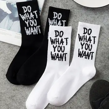 

Funny Letter Korea Halajuku Hip-hop Street Skate Socks Hosiery Women High Quality Black White Casual Cotton Short Socks Winter