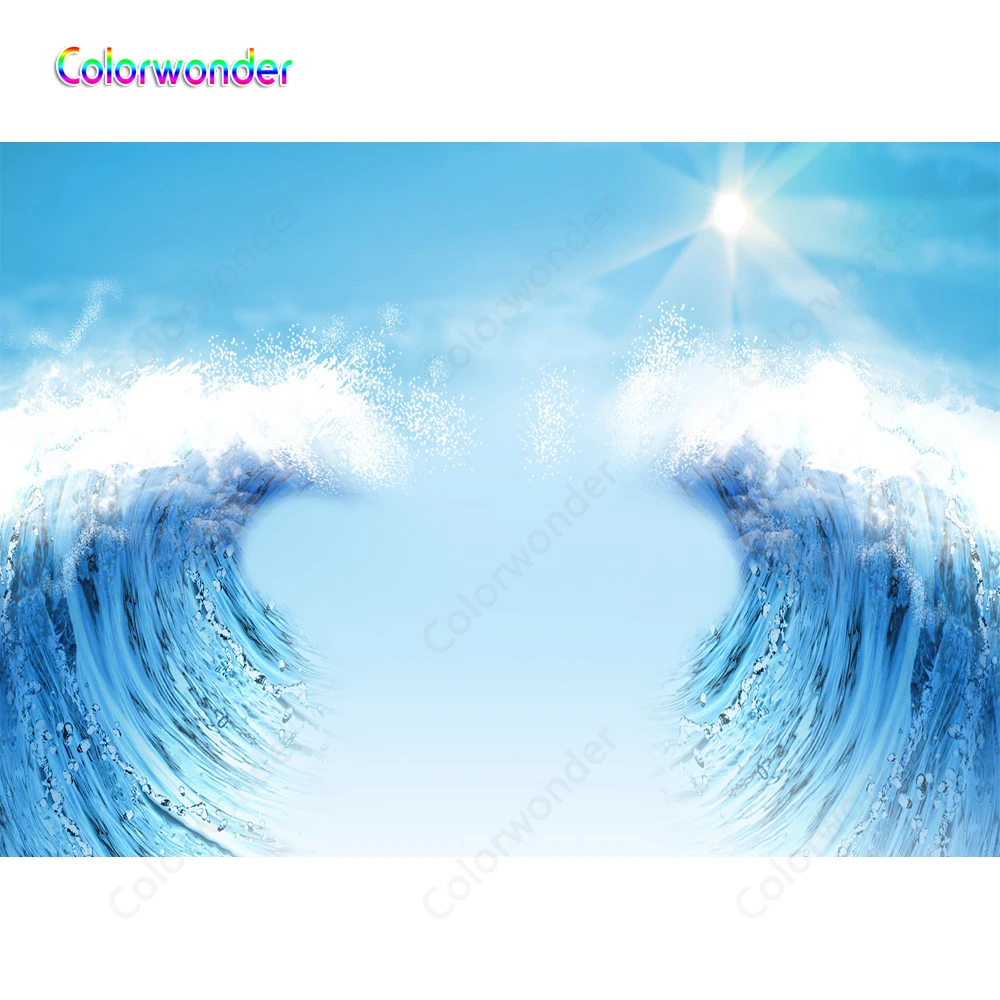 油絵写真海波水疱ブルー背景スカイ黄色太陽と日光7x5ft背景ブース 背景 Aliexpress