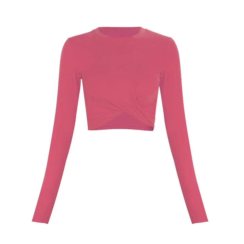 Женская летняя футболка с коротким рукавом для занятий спортом и бега - Цвет: Розовый