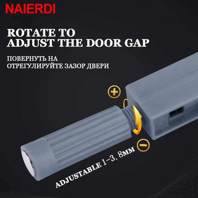 Magnetic Cabinet Catches 10PCS Stainless Steel Push to Open Damper Buffer Invisible