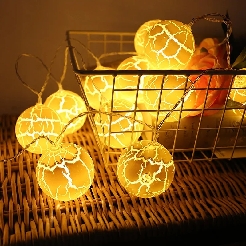 

Led Lamp String Crack Cloud Pentastar Wine Bottle Ins Garland Balls Indoor Christmas Light Decorations for Home Sound Party DC