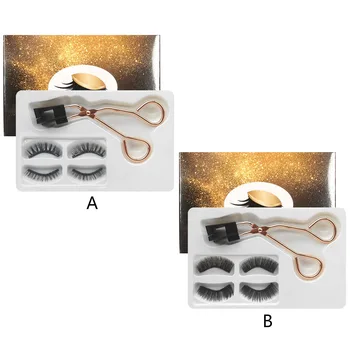 

Magnetic Eyelashes Kit 2 Pairs Glue-free Reusable 3D Magnetic False Eyelashes with Lashes Applicator Tool Clip for Charming Eyes
