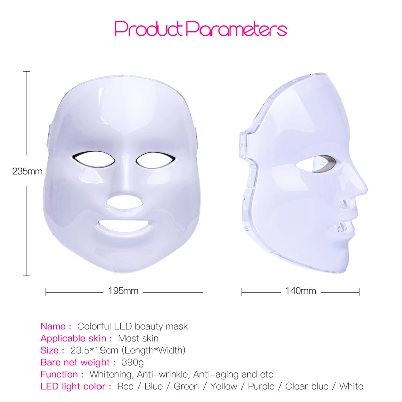 FEITA Led Facial Mask 7 Colors Therapy Face Skin Care Rejuvenation Wrinkle Acne Removal Beauty Whit - 4000317847539