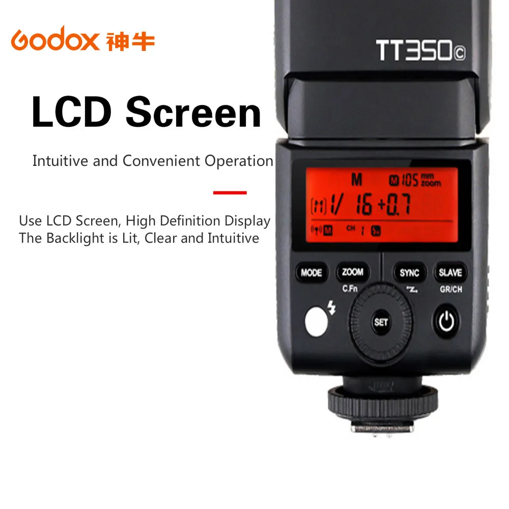 Godox Mini Speedlite TT350S вспышка для камеры TTL HSS GN36 Sony/Canon/Nikon/Olympus/Fujifilm беззеркальная DSLR
