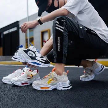 

Newest 2019 men's tide shoes thick bottom increased breathable wear casual outdoor outing activities low wild men's shoes