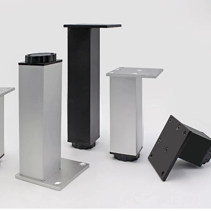 4pcs/lot 5-30cm Aluminum alloy cabinet foot Height adjustable Furniture support legstable Chairs Bed Sofa Feet square Level Feet