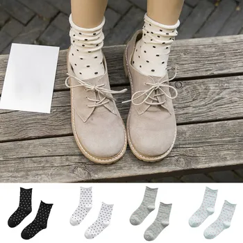 

Harajuku Dot Winter Warm Women Cute Casual Cotton Socks Ladies Wave Point Tube Socks Daily Wear Soft Sock Accessories