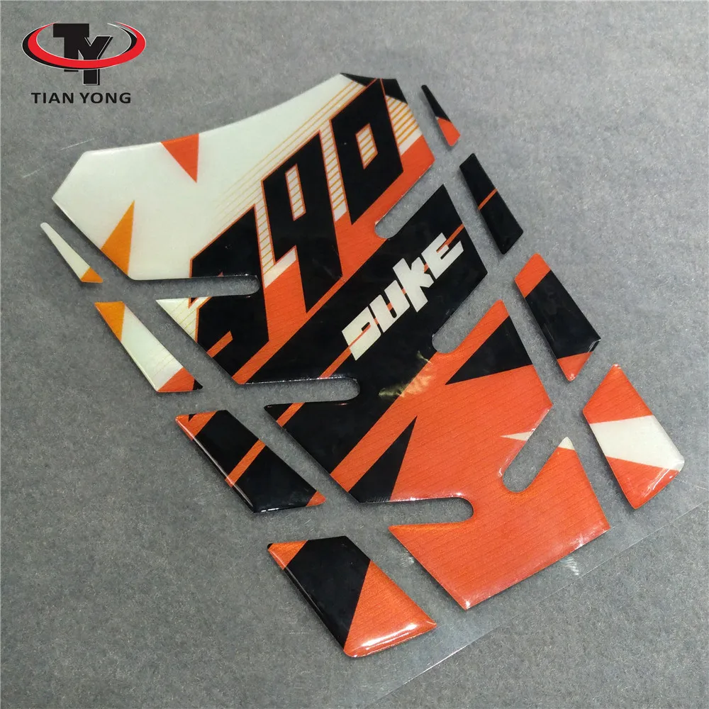 Для KTM Duke 390 наклейка на мотоцикл газ 3D Смола Танк Pad протектор Наклейка s светоотражающие