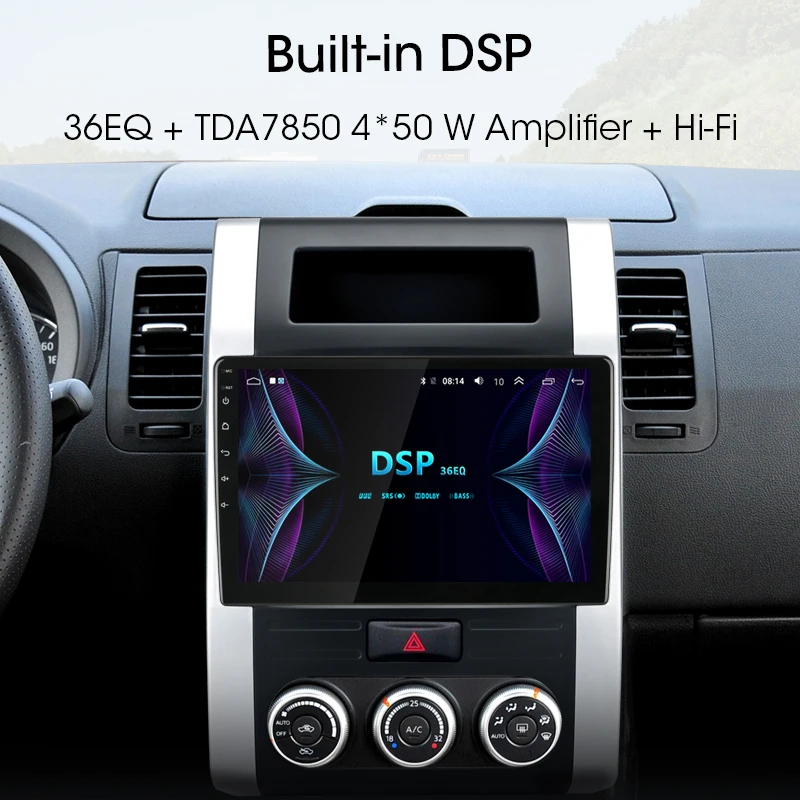 Discount 10" 2G+32G Car Radio Multimedia DVD Video Player Navigation GPS Android 8.1 4G For Nissan X-Trail T32 T31 Qashqai 2 din DSP RDS 1