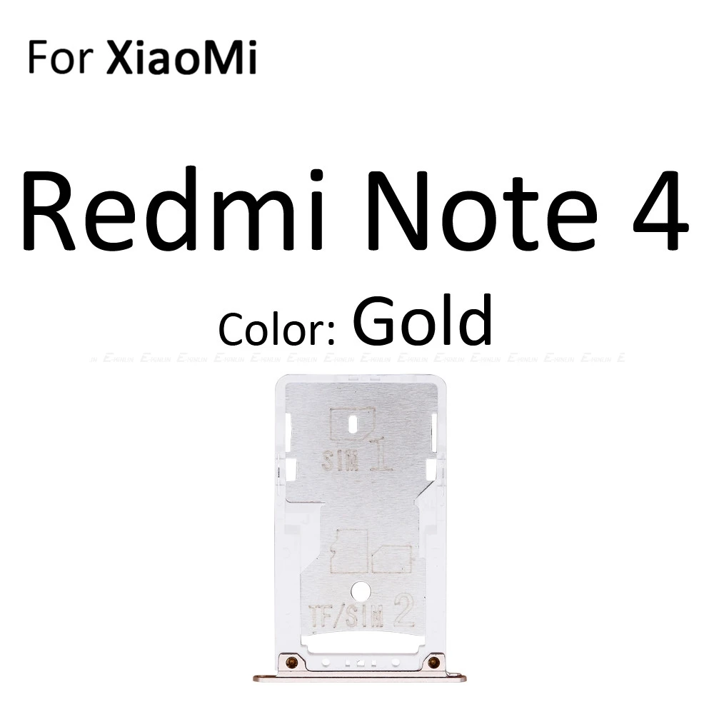 Высокое качество Micro SD/Sim карты лоток гнездо адаптер для XiaoMi Redmi 4A 4 Pro Note 4 Разъем Держатель Слот ридер контейнер - Цвет: For Redmi Note4 Gold
