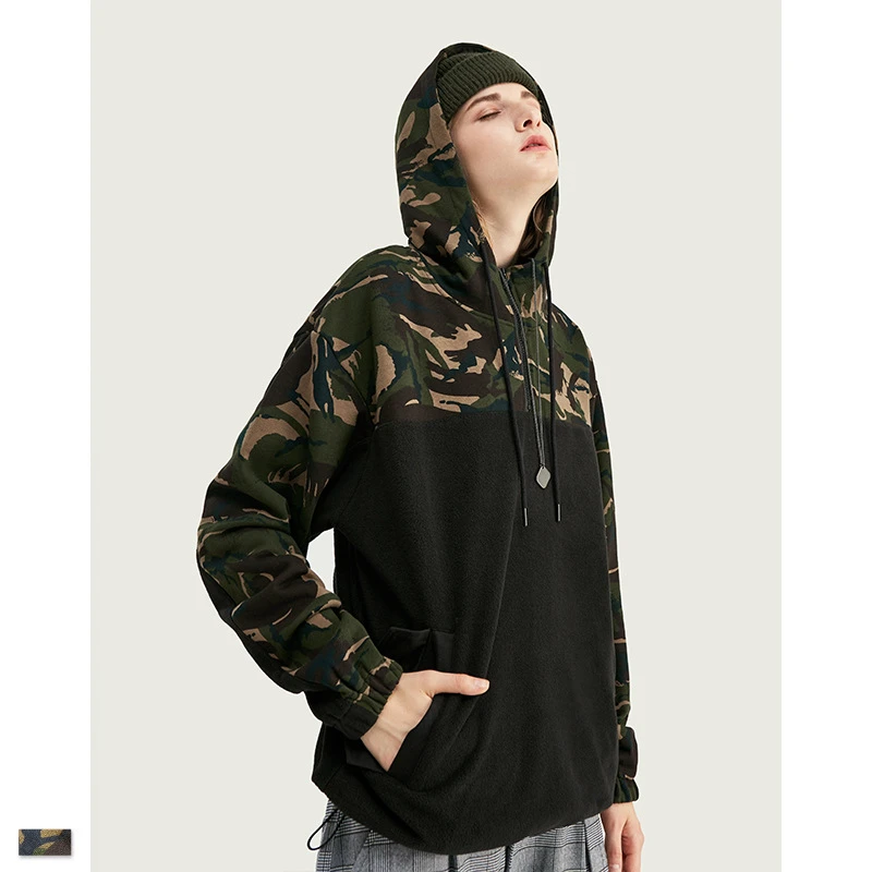 

Cooo Coll Men Women Hip Hop Hoodies Military Camouflage Winter Harajuku matching Drawstring Beam Mouth outwear Tops Sweatshirt