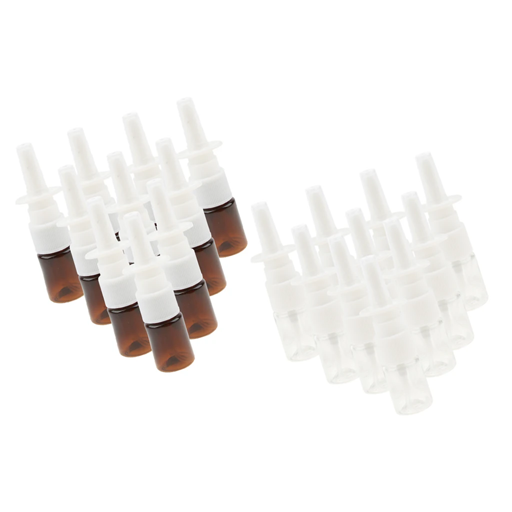 10 Pieces 5ml Mini Throat Nasal Spray Bottles Pumps Food Grade Plastic