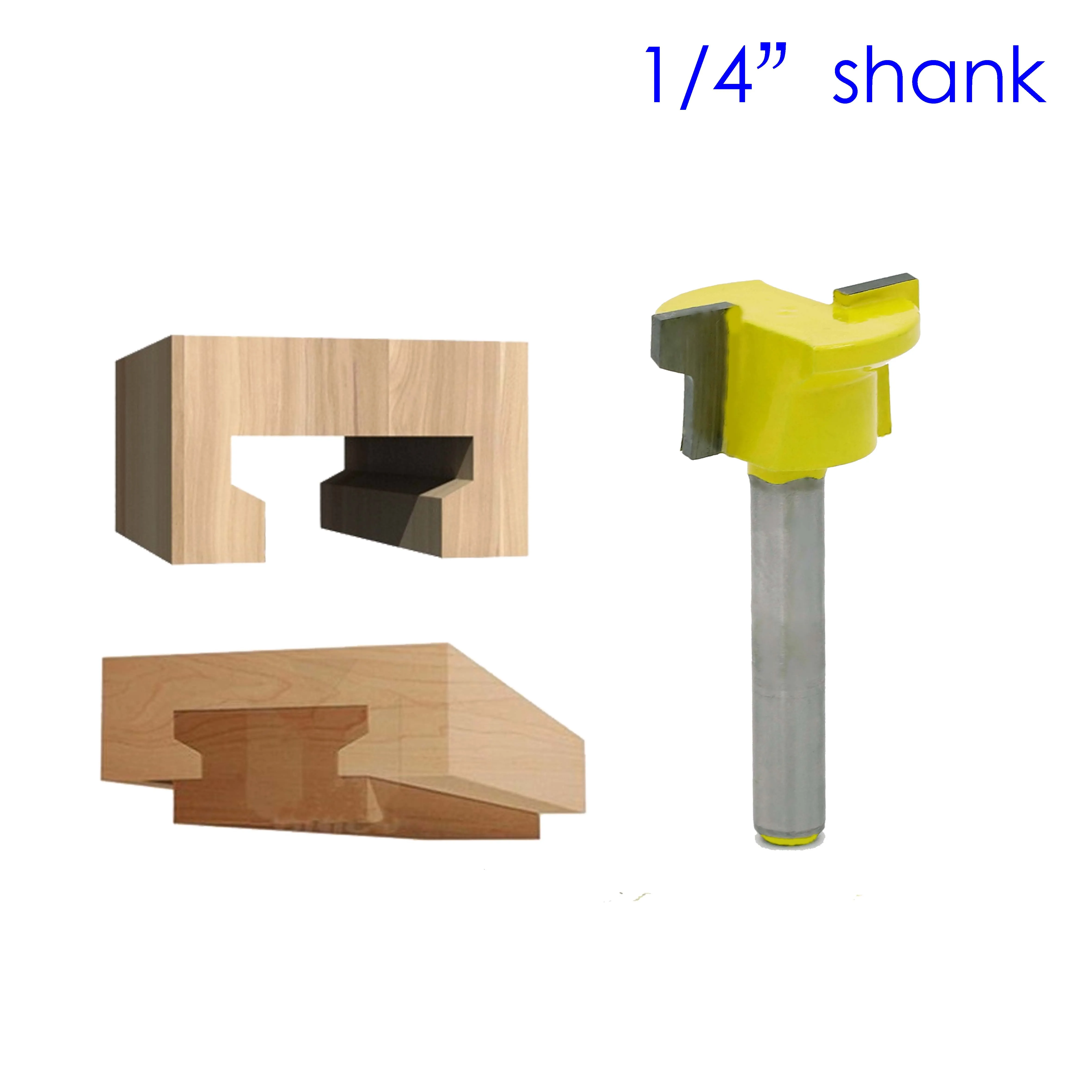 

1pc 1/4" Shank Reversible Drawer Front Joint Router Bit Woodworking End Mill Tenon Cutter T Slot Milling Cutter