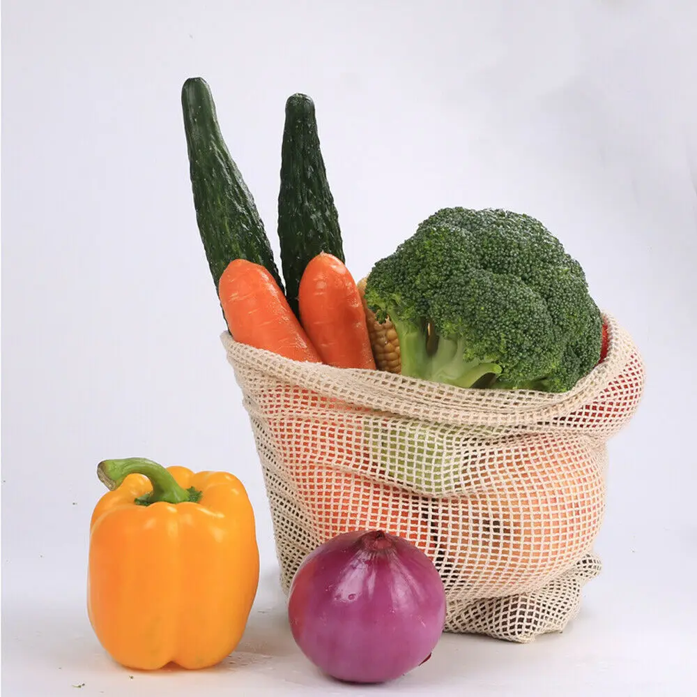 Домашняя Экологичная хозяйственная сумка на шнурке многоразовая хозяйственная сумка для фруктов и овощей