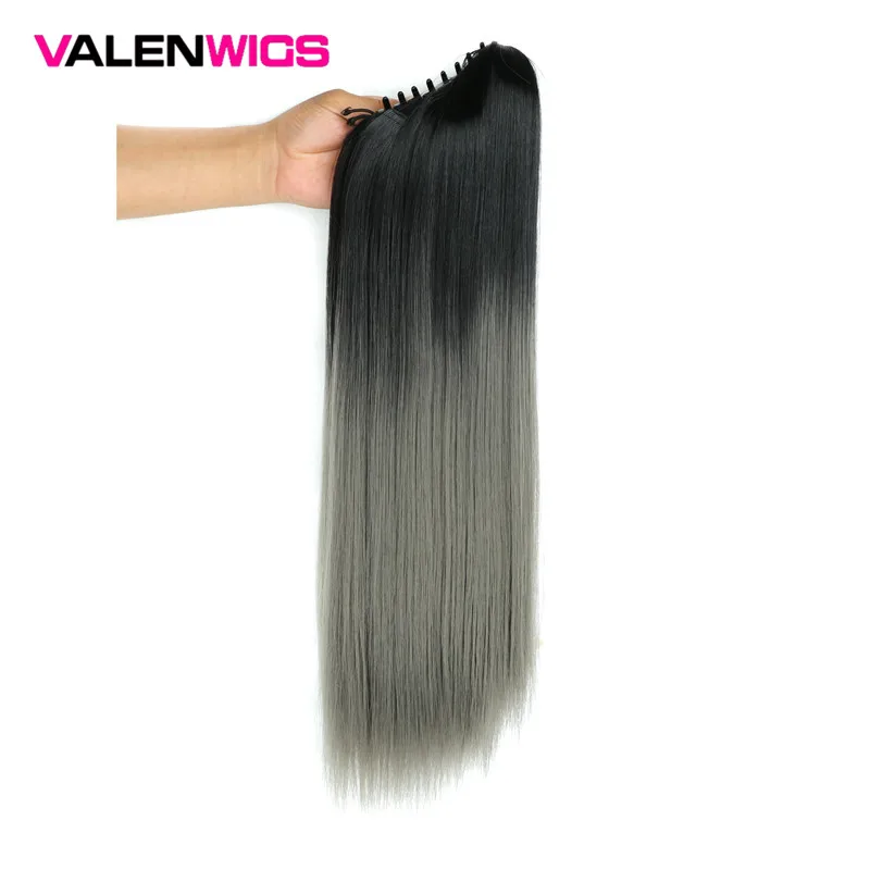 ValentWigs 24 ''Омбре Цвет Коготь заколка для хвоста синтетические волосы