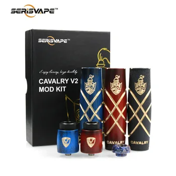

Original Serisvape Cavalry V2 Mechanical Mod Starter Kit E Cigarette Vape fit 18650 Battery Premade Coils PEEK Mech RDA Atomzier