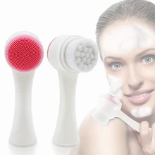 3D Очищающая щетка для лица, массажное средство для мытья лица, средство для ухода за лицом, 2 в 1, для глубокого отшелушивания пор, для удаления макияжа, для лица