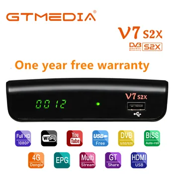 

Original GTMEDIA V7 S2X Satellite Receiver DVB-S/S2/S2X speed USB 3/4G dongle Youtube Youporn + USB WIFI