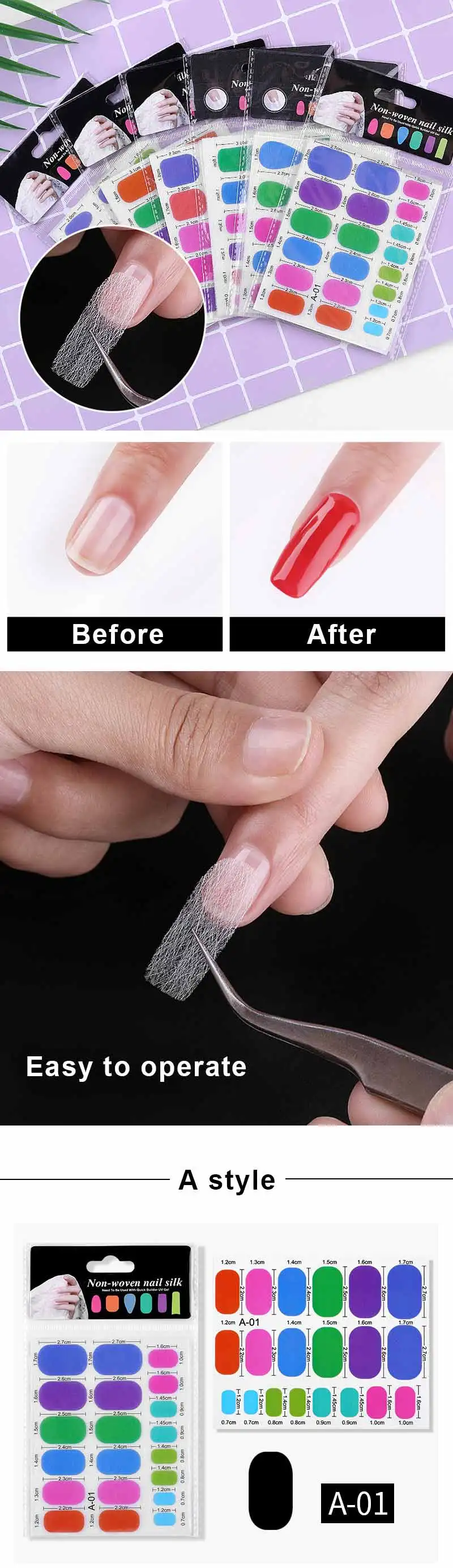 Волокно для наращивания ногтей 1 упаковка белый нетканый шелк для быстрого УФ-геля для строительства ногтей формы Fibernails инструмент для маникюра сделай сам