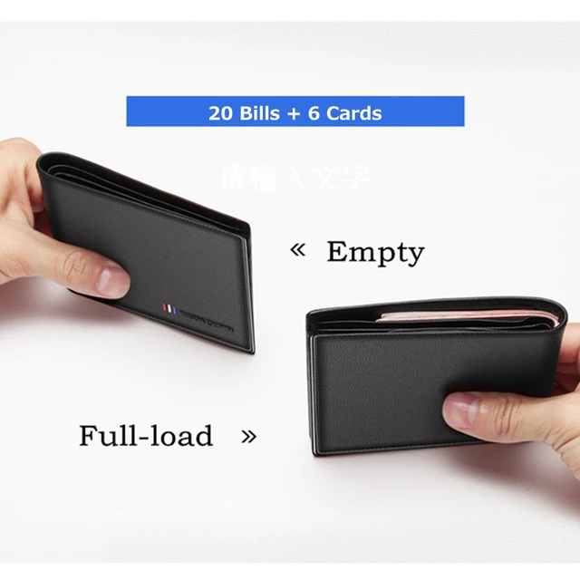 Cow Leather Small Wallet Men Bifold Credit Card Holder Wallet RFID Blocking Purse For Men 3
