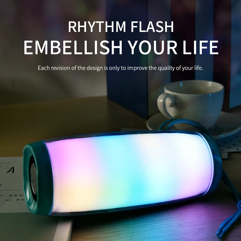 TG157 светодиодный мигающий светильник Bluetooth динамик портативный с веревкой