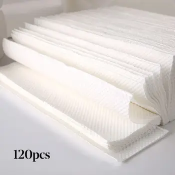 

120Pcs Disposable Wood Pulp Face Towel Facial Tissue Makeup Wipes Cotton Pads Facial Cleansing Roll Towel Sanitary Tissue