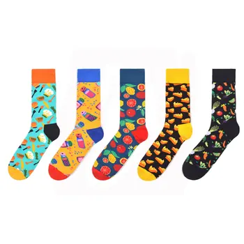

Colorful Sushi Mushroom Pattern Novelty Crew Men's Funny Food Kawaii Sokken Creative Casual Cotton Party Socks For Male