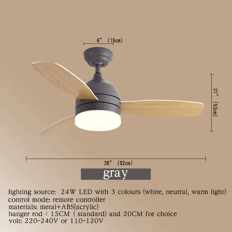 AOSONG современный потолочный вентилятор с дистанционным управлением деревянный