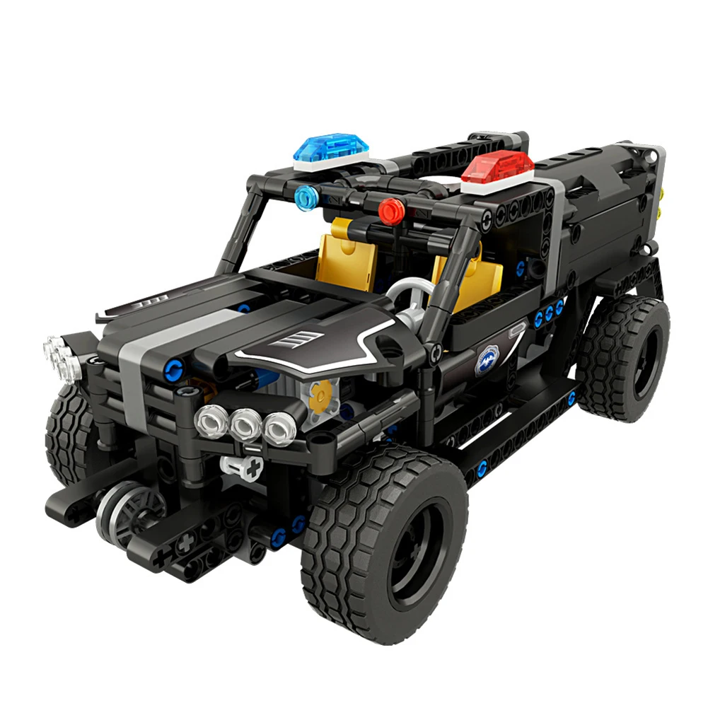 2.4G DIY Electric Command Vehicle RC Car Building Block Model Education Kids Toy Special Police Command Car New