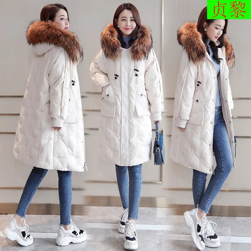 

Mid-length Thick Cotton-padded Clothes Popular Coat 2018 New Style Winter Korean-style over-the-Knee down Jacket Cotton-padded C