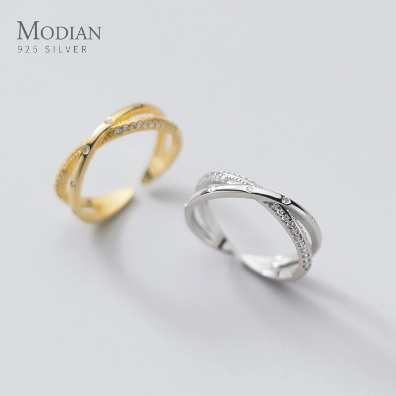 Modian Высокое качество 925 стерлингового серебра мерцание Циркон геометрический