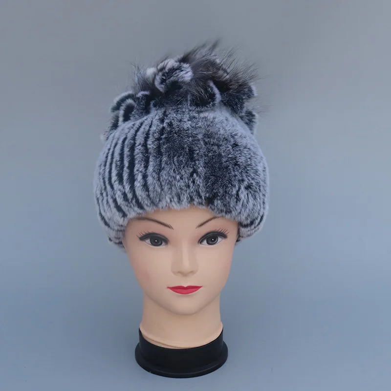 TopFurMall) Оригинальные меховые шляпки из меха кролика рекс Топ зимние шапки модные защитные головные уборы LF9102 - Цвет: As picture