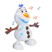 Снеговик Олаф электрические игрушки танец движется светильник музыка мультфильм пластиковая игрушка мальчики и девочки рождественские подарки