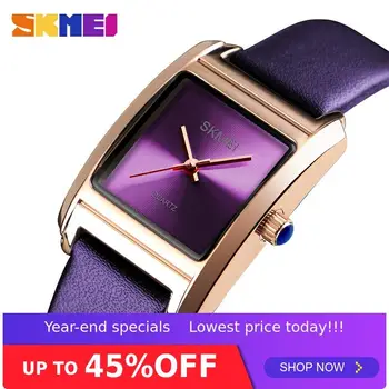 

SKMEI 1432 Elegant Ladies Quartz Wristwatch Square Dial Leather Strap Woman Watch 30m Waterproof Bayan Kol Saati Montre Femme