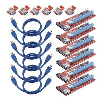 

6 Sets 15 Pin PCI-E Express 1x To 16x Extend Cord For BTC Miner Machine Portable BTC Riser Card PCI Express Riser Card