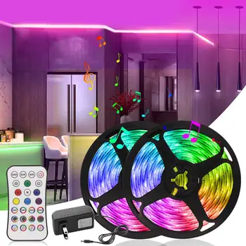 

Bluetooth LED Strip Lights RGB5050 Music Sync Smart LED Light 12V Flexible Ribbon 5M 10M 15M 20M Tape Diode Bluetooth Controller