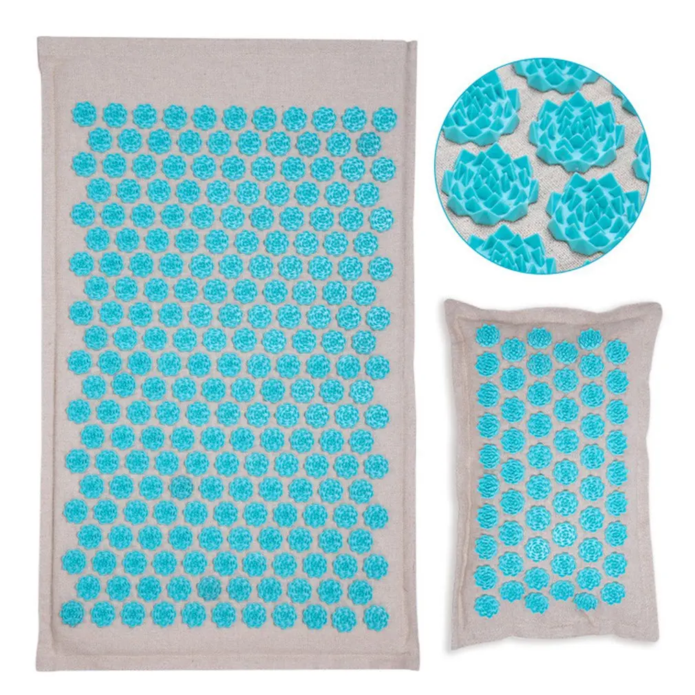 Nature Linen Coconut palm Massage Yoga mat sport pillow mat with bag