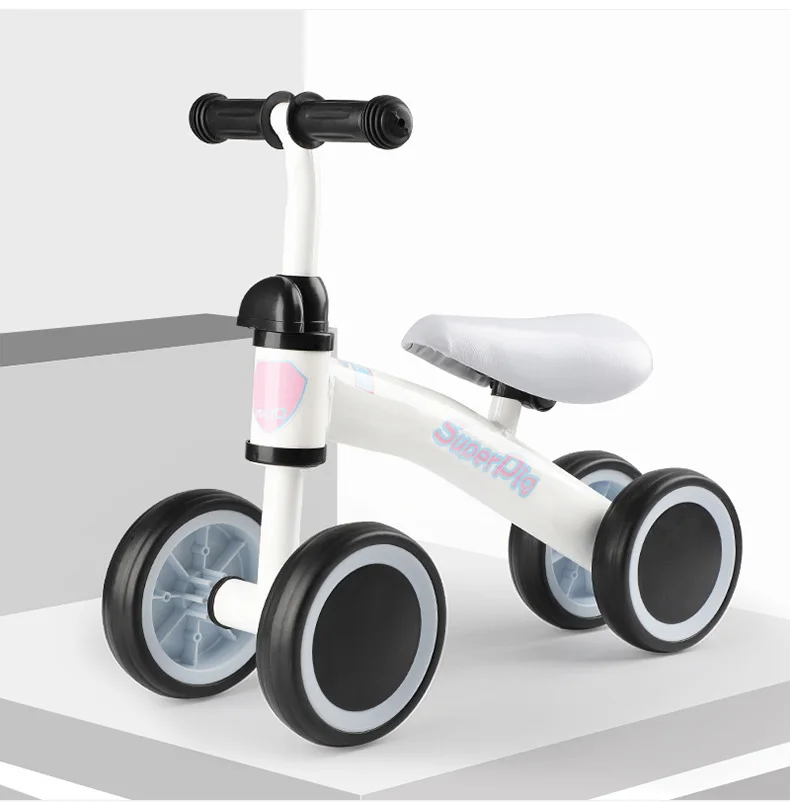 Baby Balance Bike Walker Children Riding Toys Child's Scooter Four Wheel Balance Bicycle Kids Learning Walk Baby Outdoor Bike - Цвет: white