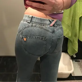 

New High Elastic Pants Push Up Jeggings Slim Women Jeans Pencil Pants Women Peach Jeans Lift Hips Skinny Casual Denim