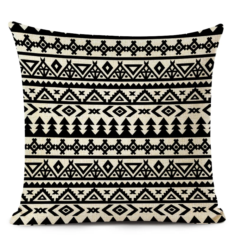 Retro High Quality ethnic Geometry Cushion Cover Throw Pillow Cutton Linen Car Sofa Bed Home Decor Textile Printed Pillowcase
