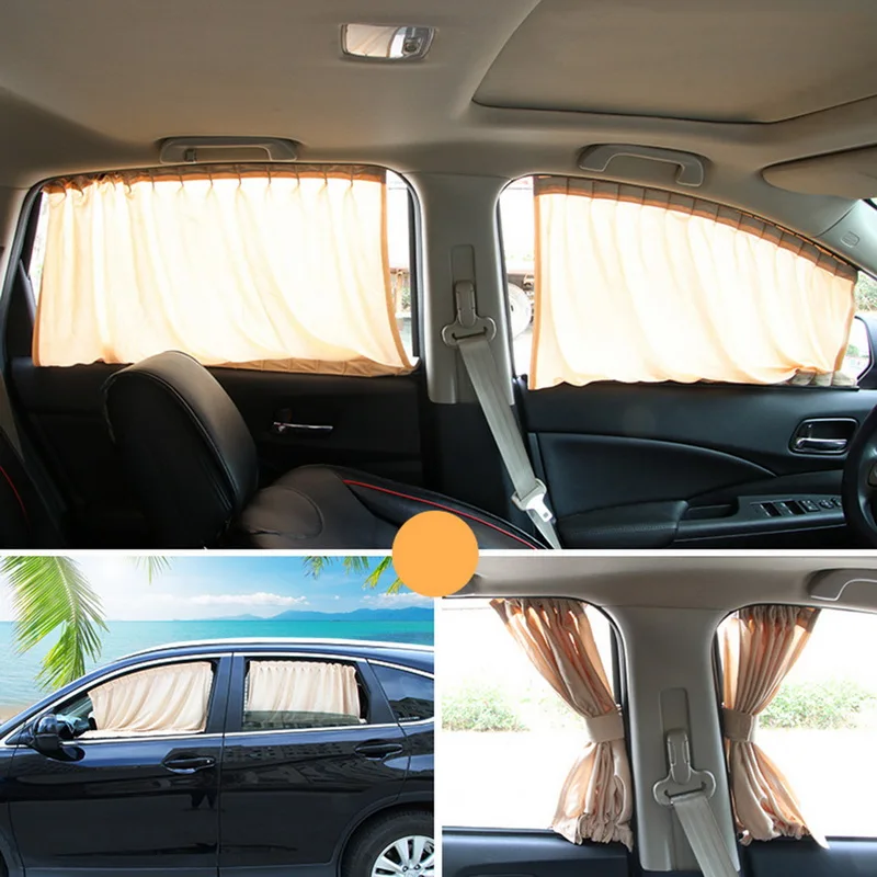 Оконный, алюминиевый усадочный занавески на окна автомобиля боковые оконные шторы УФ Защита 50 S/L авто задний лобовое стекло Солнцезащитный блок - Цвет: 50S-Beige
