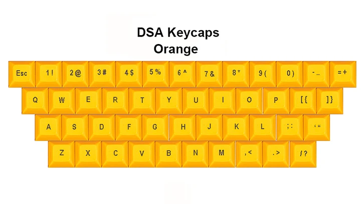 NPKC 46 шт. 1u DSA колпачки для ключей PBT Материал лазерная гравировка верхняя печать или пустой для Cherry MX переключатели механических клавиатуры - Цвет: Orange